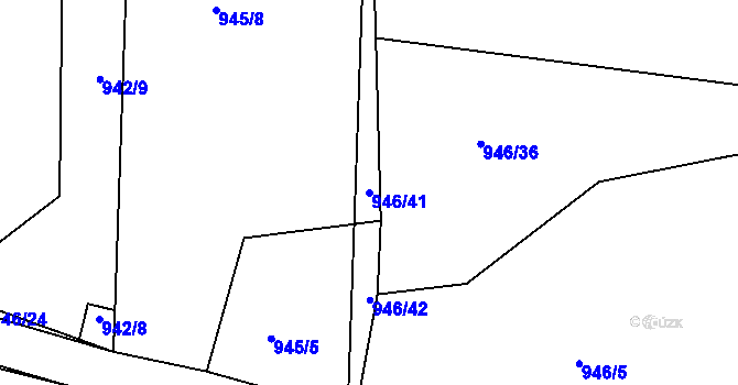 Parcela st. 946/41 v KÚ Štěnovice, Katastrální mapa