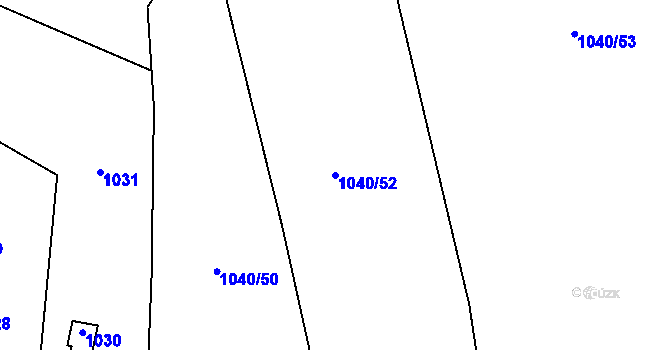 Parcela st. 1040/52 v KÚ Štěnovice, Katastrální mapa