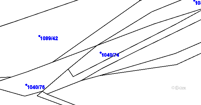 Parcela st. 1040/74 v KÚ Štěnovice, Katastrální mapa