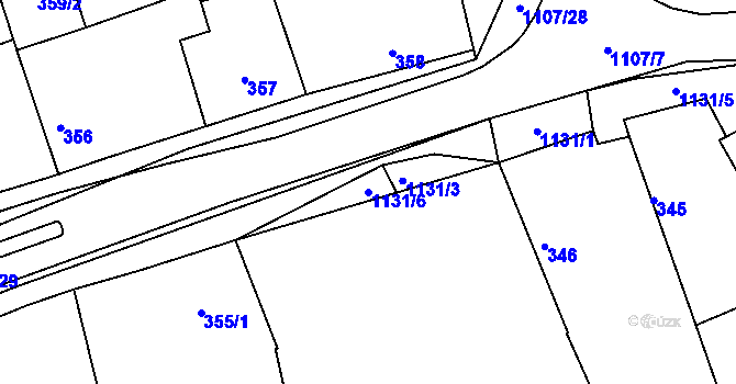 Parcela st. 1131/6 v KÚ Štěnovice, Katastrální mapa