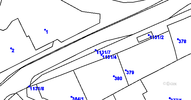 Parcela st. 1131/7 v KÚ Štěnovice, Katastrální mapa