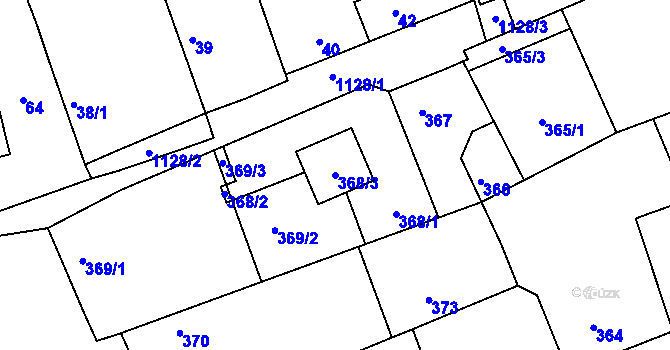 Parcela st. 368/3 v KÚ Štěnovice, Katastrální mapa