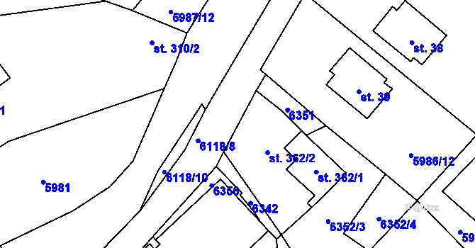 Parcela st. 6118/7 v KÚ Svatý Štěpán, Katastrální mapa