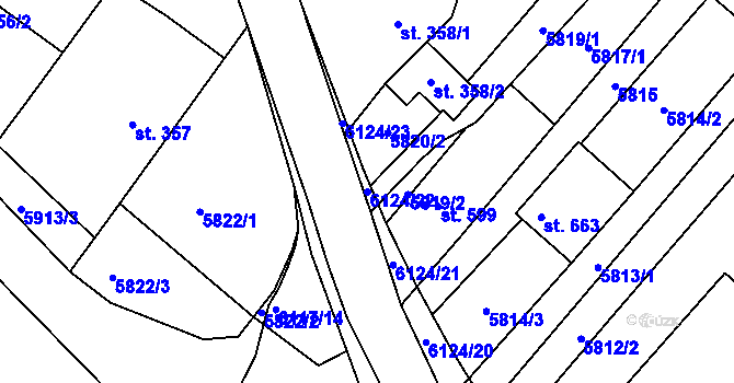 Parcela st. 6124/22 v KÚ Svatý Štěpán, Katastrální mapa