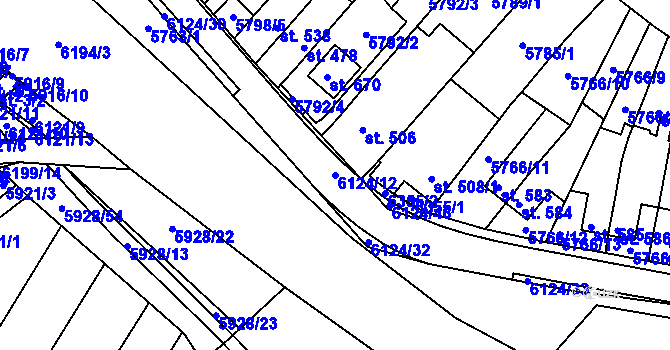 Parcela st. 6124/12 v KÚ Svatý Štěpán, Katastrální mapa