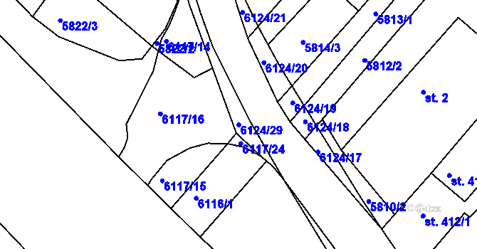 Parcela st. 6124/29 v KÚ Svatý Štěpán, Katastrální mapa