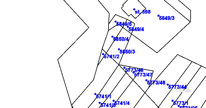 Parcela st. 5741/2 v KÚ Svatý Štěpán, Katastrální mapa