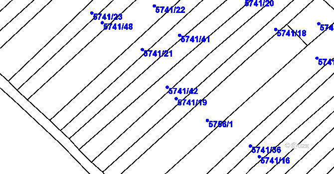 Parcela st. 5741/42 v KÚ Svatý Štěpán, Katastrální mapa