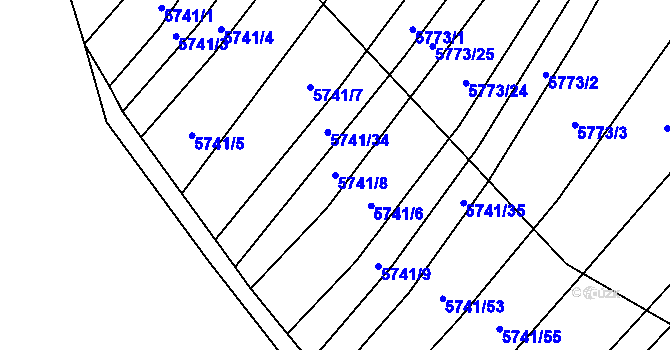 Parcela st. 5741/8 v KÚ Svatý Štěpán, Katastrální mapa