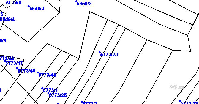 Parcela st. 5773/23 v KÚ Svatý Štěpán, Katastrální mapa