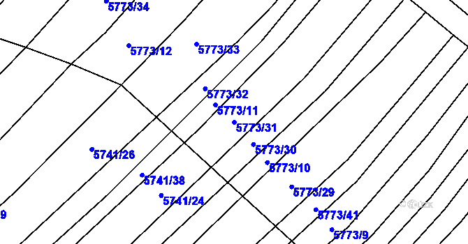 Parcela st. 5773/31 v KÚ Svatý Štěpán, Katastrální mapa