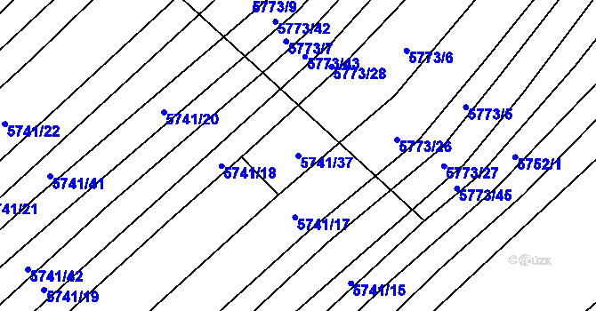 Parcela st. 5741/37 v KÚ Svatý Štěpán, Katastrální mapa