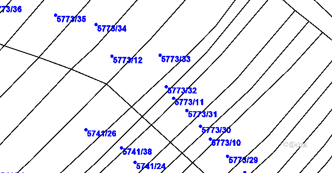 Parcela st. 5773/32 v KÚ Svatý Štěpán, Katastrální mapa