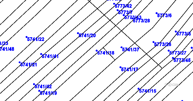 Parcela st. 5741/18 v KÚ Svatý Štěpán, Katastrální mapa