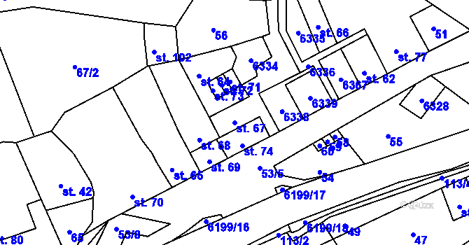 Parcela st. 67 v KÚ Svatý Štěpán, Katastrální mapa