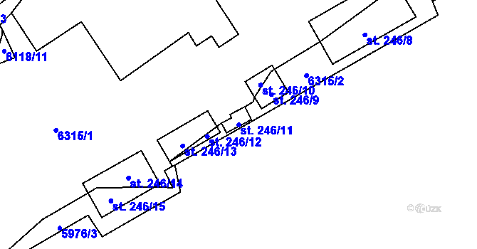 Parcela st. 246/11 v KÚ Svatý Štěpán, Katastrální mapa