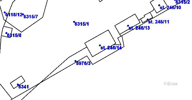 Parcela st. 246/15 v KÚ Svatý Štěpán, Katastrální mapa