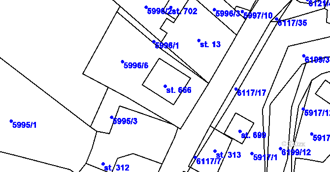Parcela st. 666 v KÚ Svatý Štěpán, Katastrální mapa