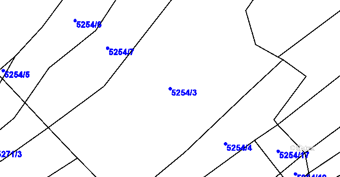 Parcela st. 5254/3 v KÚ Svatý Štěpán, Katastrální mapa