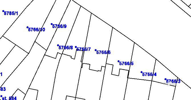 Parcela st. 5766/6 v KÚ Svatý Štěpán, Katastrální mapa