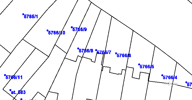 Parcela st. 5766/7 v KÚ Svatý Štěpán, Katastrální mapa