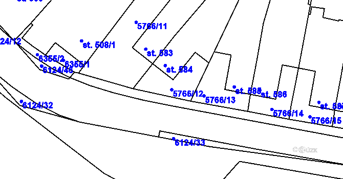 Parcela st. 5766/12 v KÚ Svatý Štěpán, Katastrální mapa