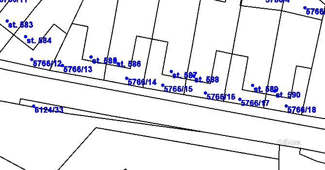 Parcela st. 5766/15 v KÚ Svatý Štěpán, Katastrální mapa