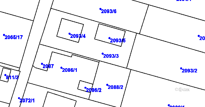 Parcela st. 2093/3 v KÚ Štěpánkovice, Katastrální mapa