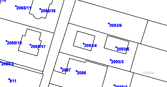 Parcela st. 2093/4 v KÚ Štěpánkovice, Katastrální mapa
