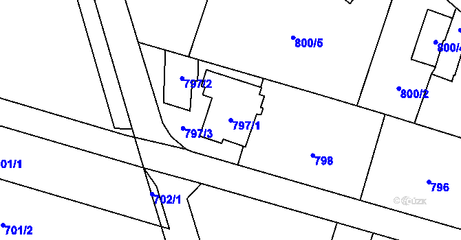Parcela st. 797/1 v KÚ Štěpánkovice, Katastrální mapa