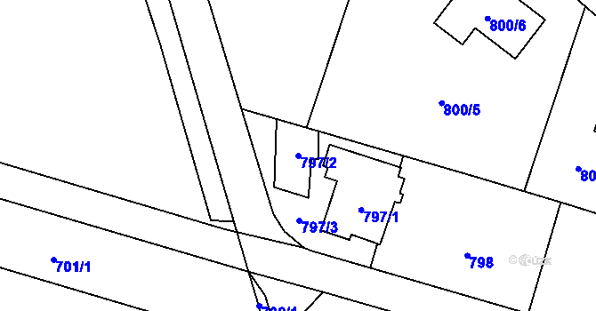 Parcela st. 797/2 v KÚ Štěpánkovice, Katastrální mapa