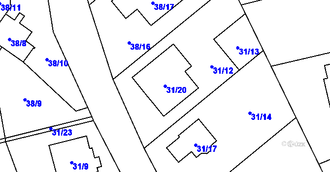 Parcela st. 31/20 v KÚ Štěpánkovice, Katastrální mapa