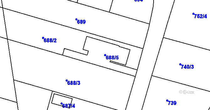 Parcela st. 688/5 v KÚ Štěpánkovice, Katastrální mapa