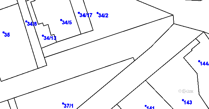 Parcela st. 33/3 v KÚ Štěpánkovice, Katastrální mapa