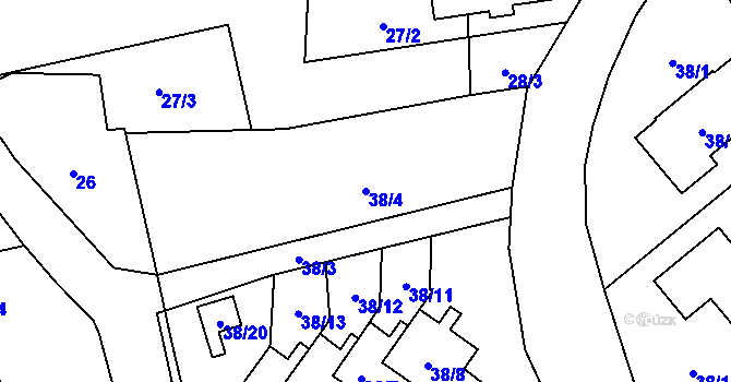 Parcela st. 38/4 v KÚ Štěpánkovice, Katastrální mapa