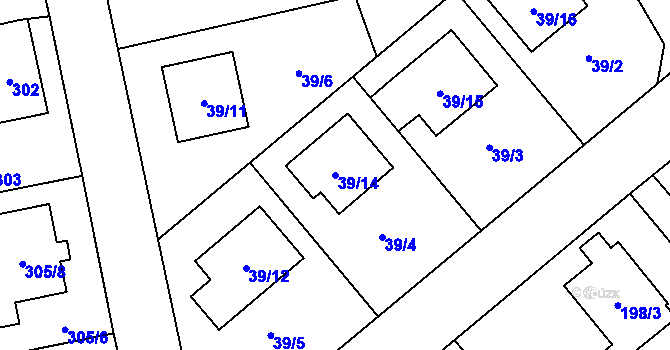 Parcela st. 39/14 v KÚ Štěpánkovice, Katastrální mapa