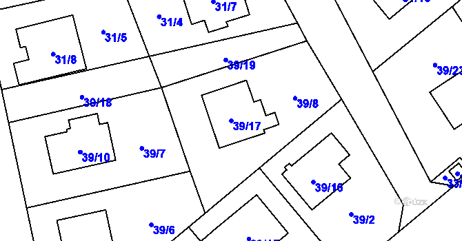 Parcela st. 39/17 v KÚ Štěpánkovice, Katastrální mapa