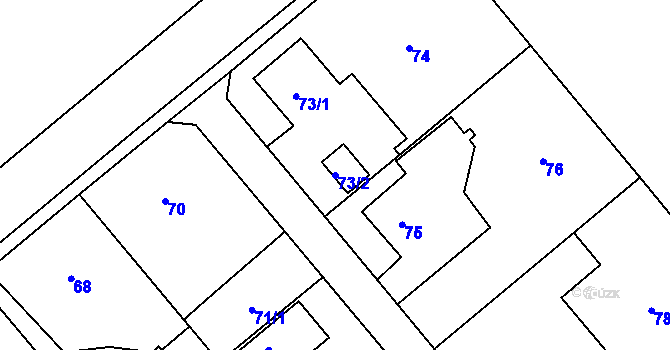 Parcela st. 73/2 v KÚ Štěpánkovice, Katastrální mapa