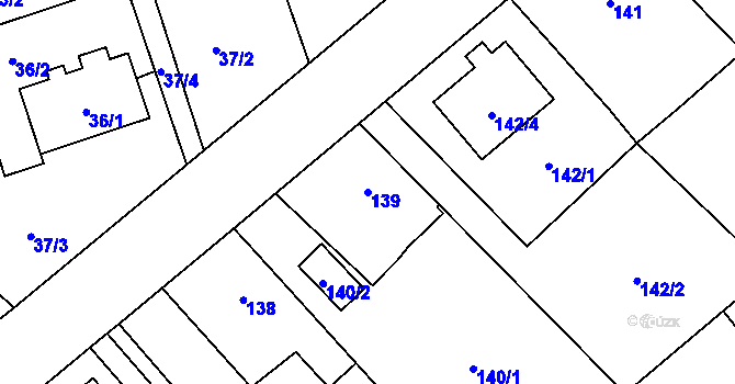 Parcela st. 139 v KÚ Štěpánkovice, Katastrální mapa