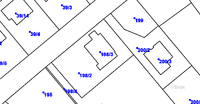 Parcela st. 198/3 v KÚ Štěpánkovice, Katastrální mapa