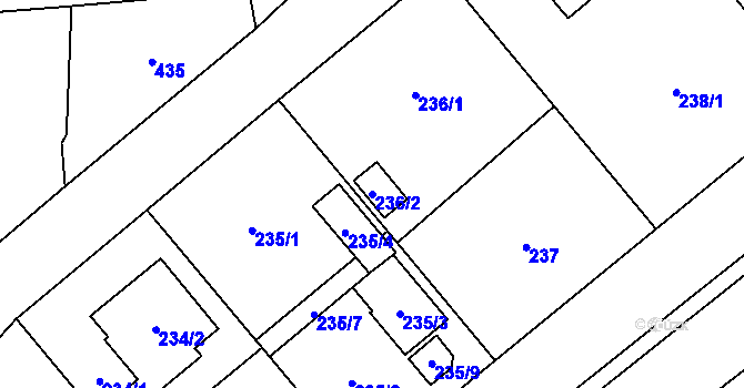 Parcela st. 236/2 v KÚ Štěpánkovice, Katastrální mapa
