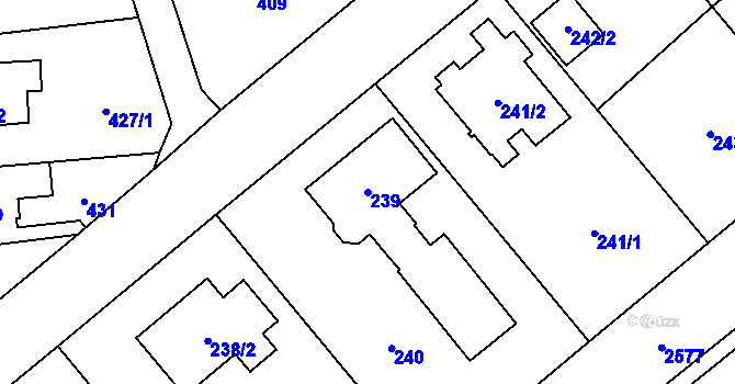 Parcela st. 239 v KÚ Štěpánkovice, Katastrální mapa