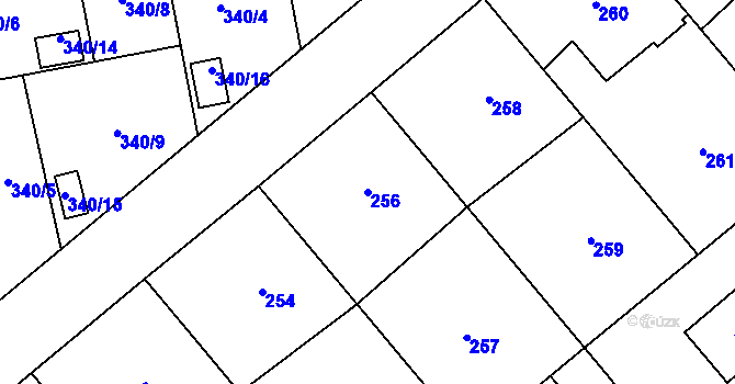 Parcela st. 256 v KÚ Štěpánkovice, Katastrální mapa