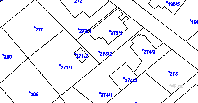 Parcela st. 273/2 v KÚ Štěpánkovice, Katastrální mapa