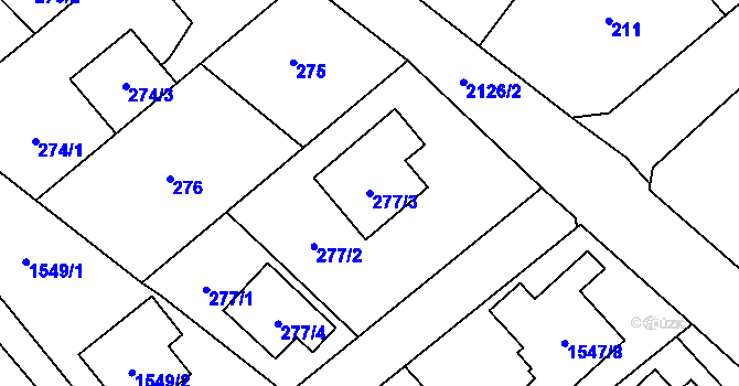 Parcela st. 277/3 v KÚ Štěpánkovice, Katastrální mapa