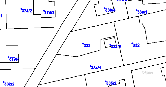 Parcela st. 333 v KÚ Štěpánkovice, Katastrální mapa
