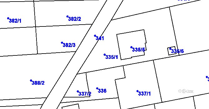 Parcela st. 335/1 v KÚ Štěpánkovice, Katastrální mapa