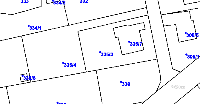 Parcela st. 335/3 v KÚ Štěpánkovice, Katastrální mapa