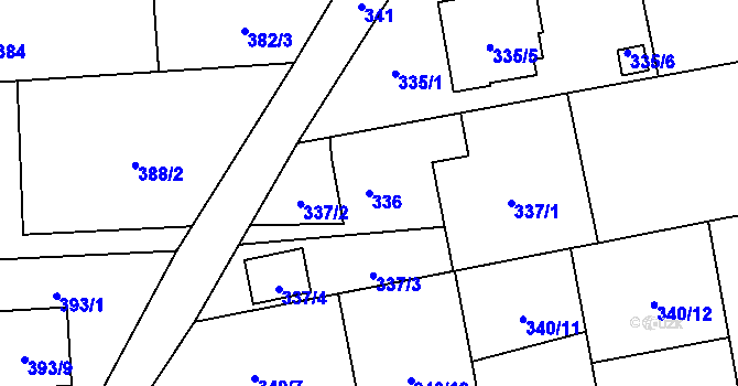 Parcela st. 336 v KÚ Štěpánkovice, Katastrální mapa
