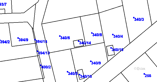 Parcela st. 340/14 v KÚ Štěpánkovice, Katastrální mapa